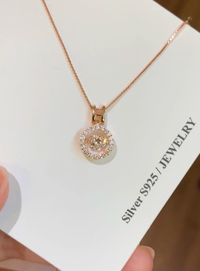 香槟金色显白跳动的心项链女