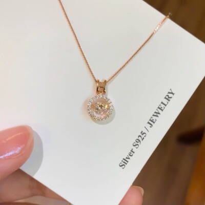香槟金色显白跳动的心项链女