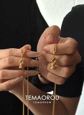 马年本命年马头吊坠项链女