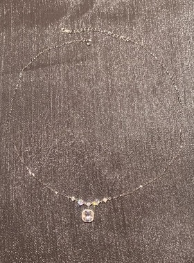 银色爆闪方糖项链女精致百搭颈链