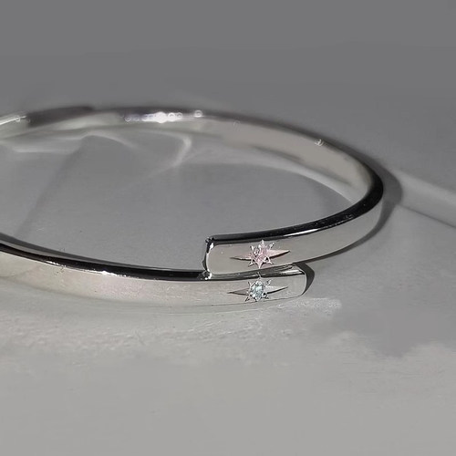 冷淡风银色八芒星手镯女