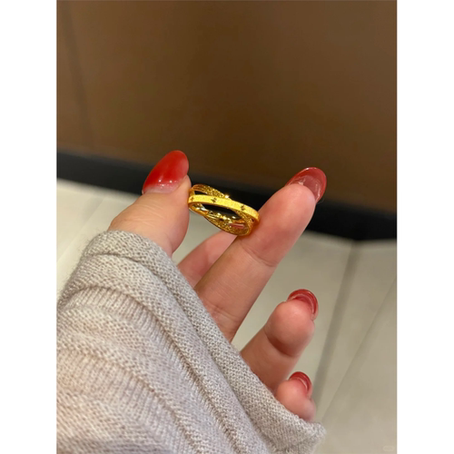 金色爆闪双环星芒戒指女