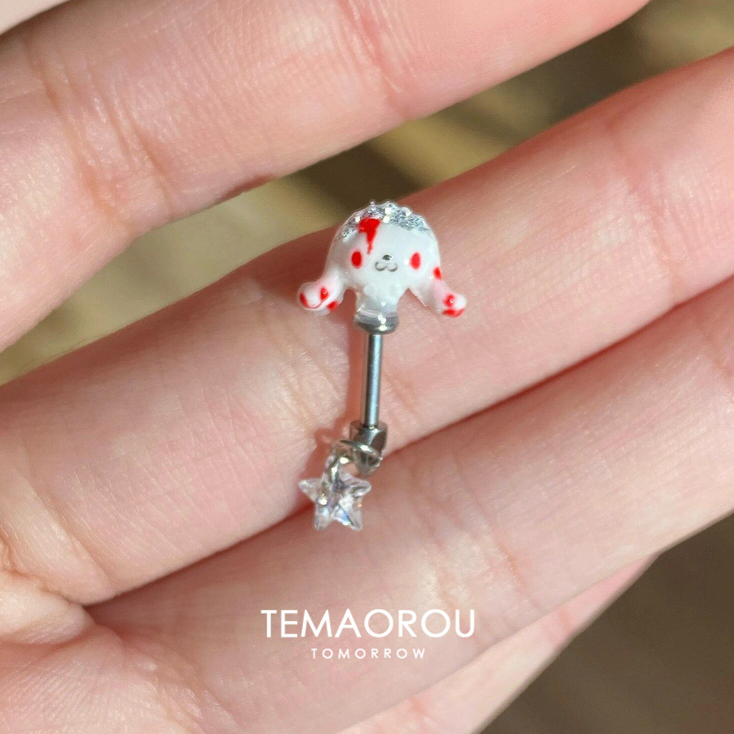 可爱卡通恶魔兔耳骨钉女款亚比风甜美穿刺耳环小众设计甜酷风耳饰,饰品/流行首饰/时尚饰品新,耳钉,淘宝优惠券,粉丝福利购,淘宝优惠卷