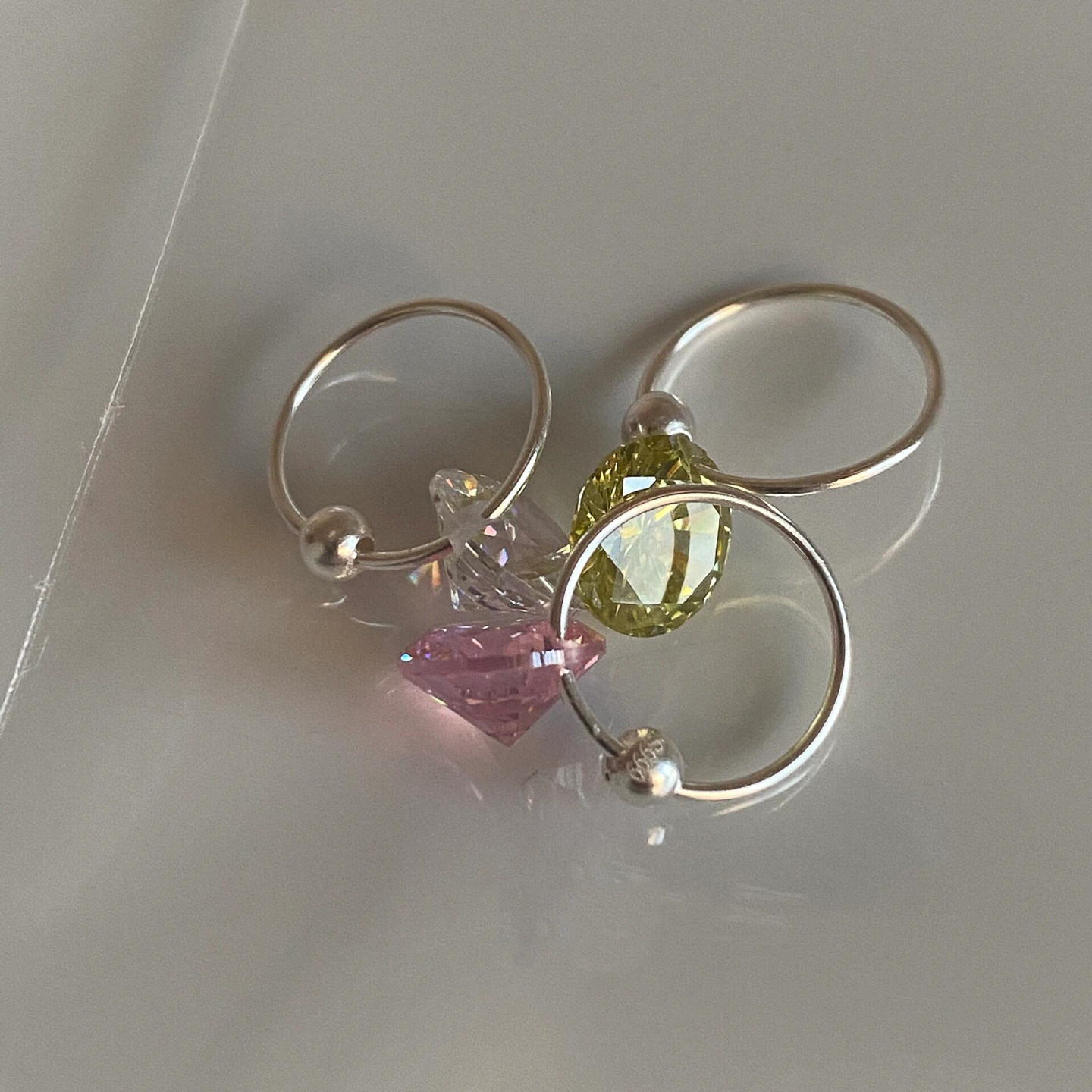 韩系简约冷淡风仿钻素圈耳环女