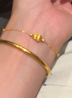 新中式金色拉丝葫芦手链女