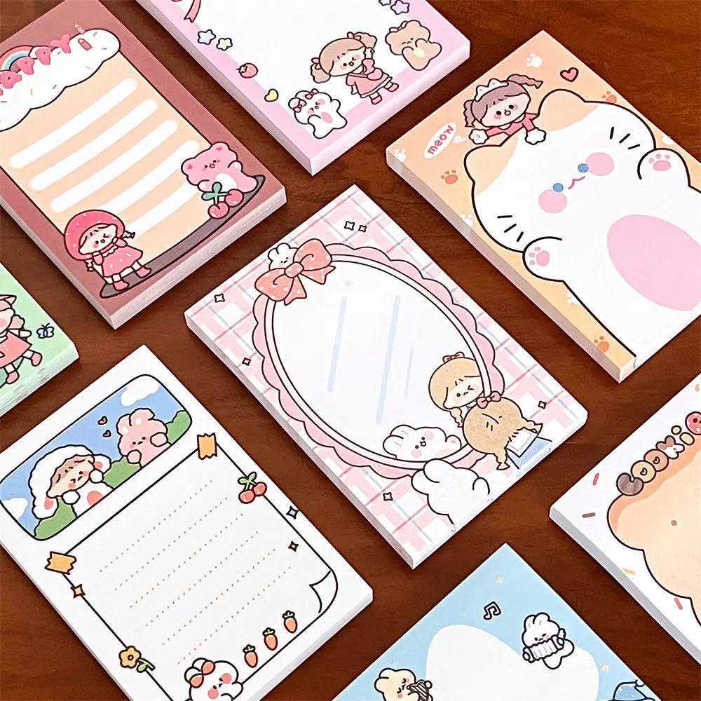 韩版卡通卖萌可爱便签本小本子学生手账可撕备忘录留言小本子