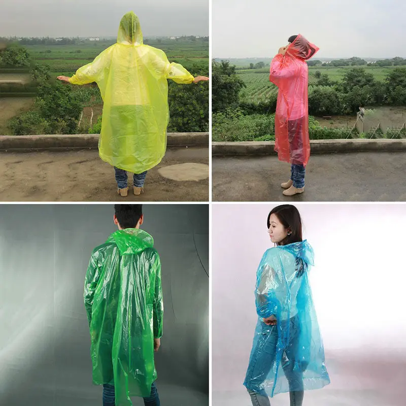 加厚松紧套衫雨衣 户外蓝色一次性雨衣 连体套头防水时尚雨披