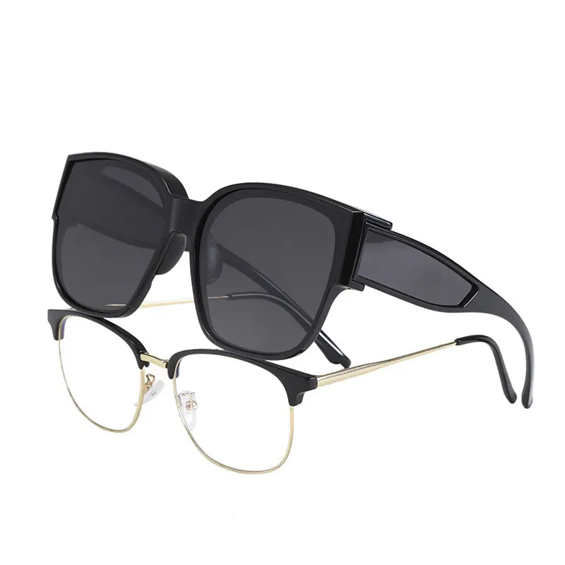 新款tr偏光套镜太阳镜日夜两用女士可套近视眼镜开车专用墨镜男款