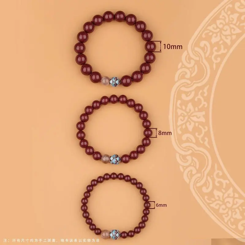 天然原矿朱砂静心手串女款沙佛珠手链男士兔龙本命年礼物