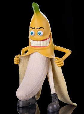 2025新品装饰品邪恶香蕉摆件猥琐玩具香蕉先生树脂工艺品