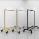 加厚水管服装 店展示架落地挂衣杆龙门晾衣专用陈列货架移动带轮子