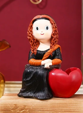 术家美术馆戴珍珠耳环生日礼物人类之子摆件