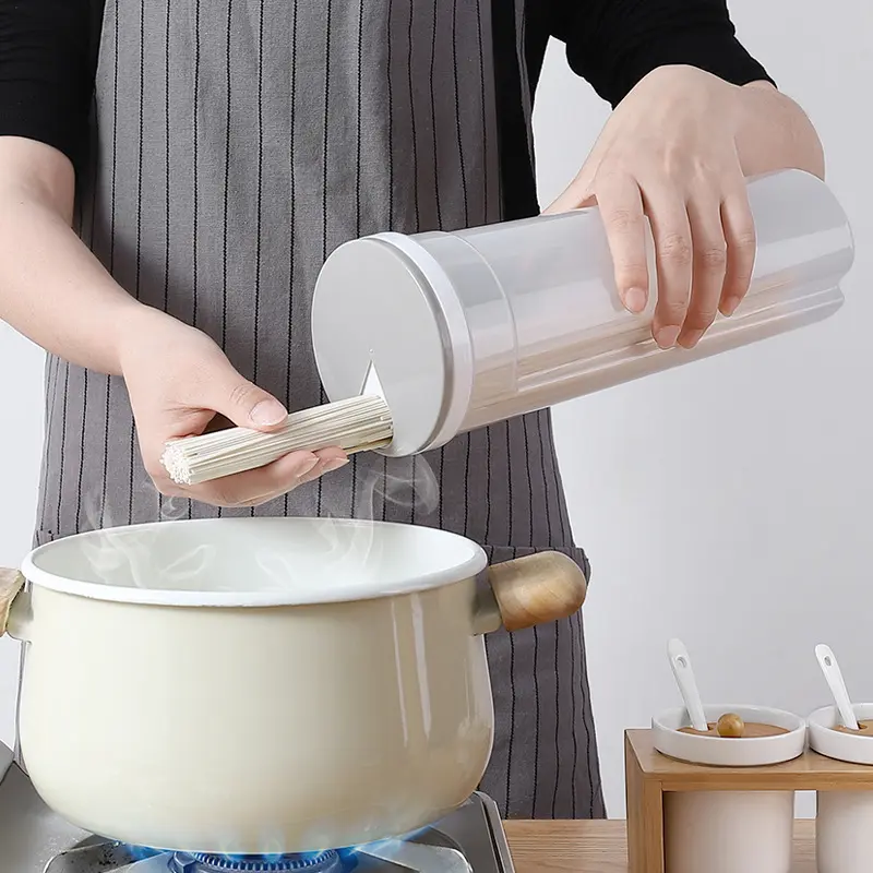 厨房面条收纳盒塑料圆形透明储存罐 五谷杂粮收纳盒储物罐收纳罐