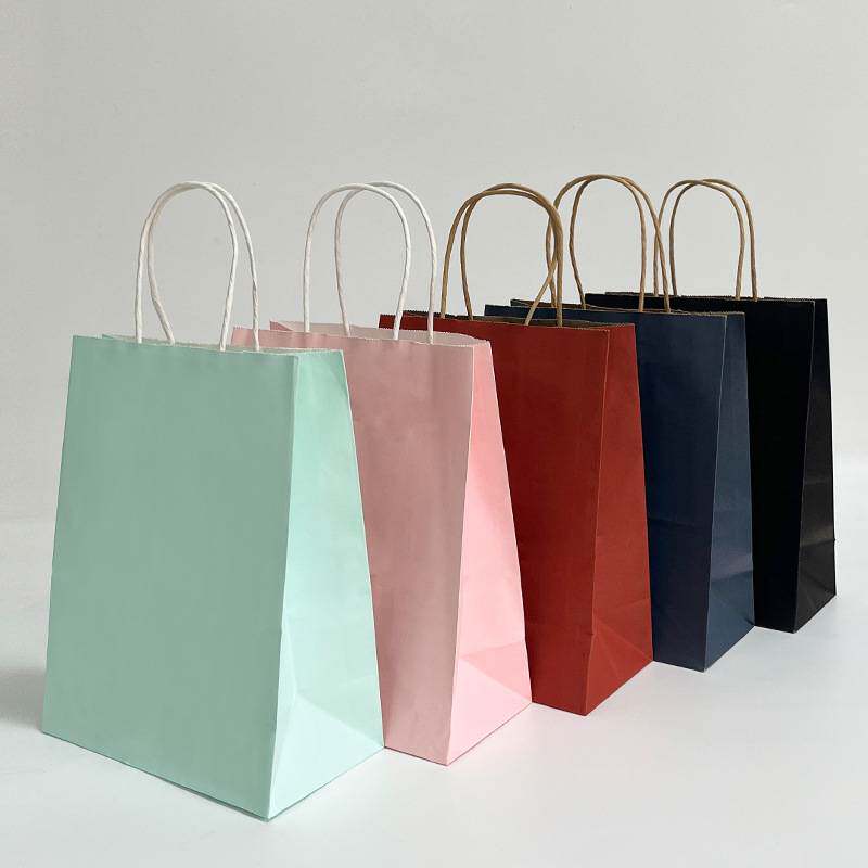 牛皮纸袋工厂直卖印logo多尺寸现货服装饰品奶茶外卖打包手提纸袋