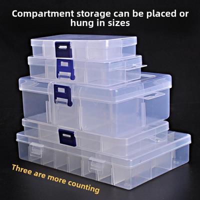 多格零件盒透明塑料电子元器件螺丝收纳盒小盒子分格工具箱配件盒