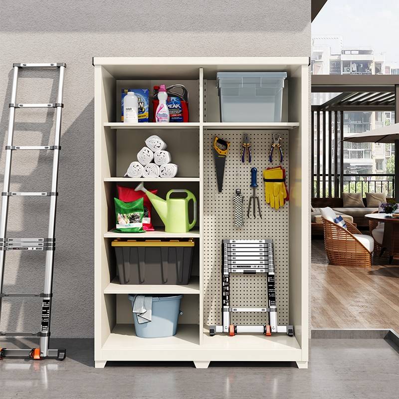 室外庭院工具收纳柜置物柜防雨防晒阳台储物柜杂物柜大容量铁皮柜