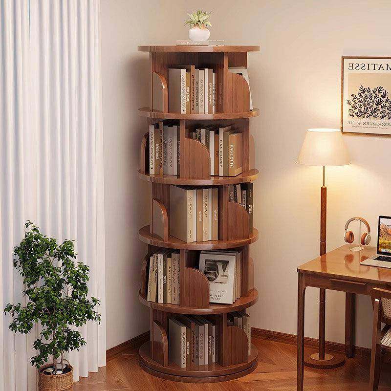 360度实木生态板旋转书架卧室置物架转角架书柜儿童阅读架绘本架