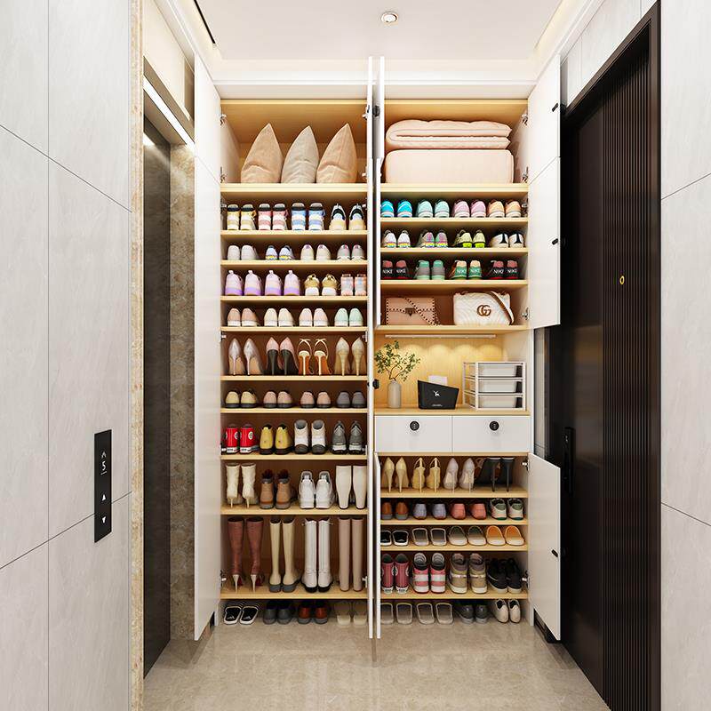 鞋柜新款2025爆款门外楼道入户电梯口家用门口带锁大容量收纳定制