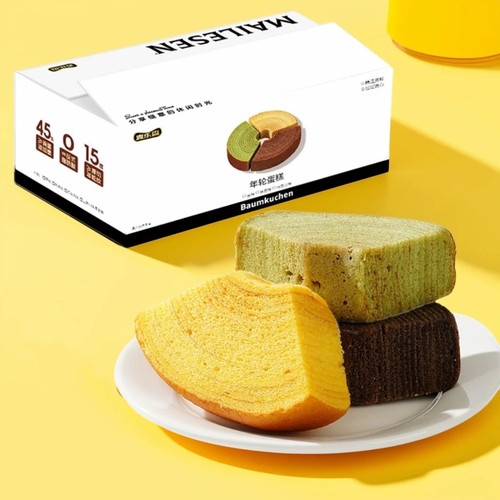 麦乐森年轮蛋糕独立装三口味糕点