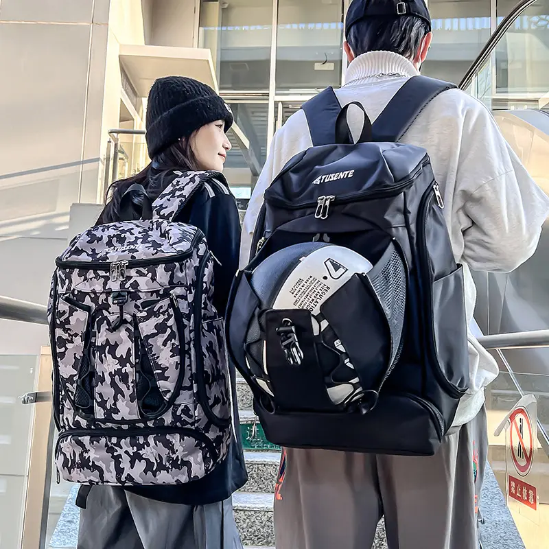 新款潮流运动男大容量户外旅行背包独立鞋仓篮球足球训练包黑色