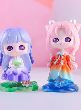 国潮古风美女翩若惊鸿盲盒摆件树脂工艺品女生节日礼物装饰摆件