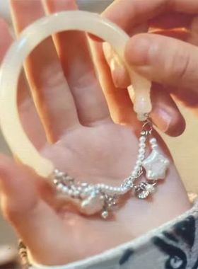 珠帘玉幕~端午/苏幕遮同款紫星手链新款高颜值串珠珍珠手饰潮饰品