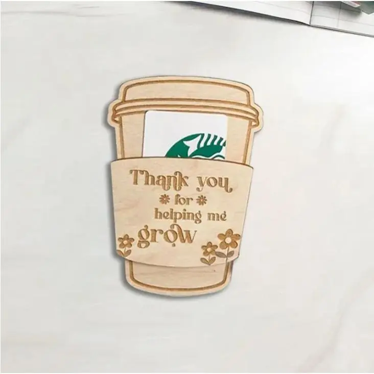 新品 返校礼物——教师答谢礼物 咖啡杯 木质工艺品密度板A