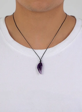 欧美个性新款水晶项链 男士玻璃吊坠锁骨链x775合金电镀卡通人物