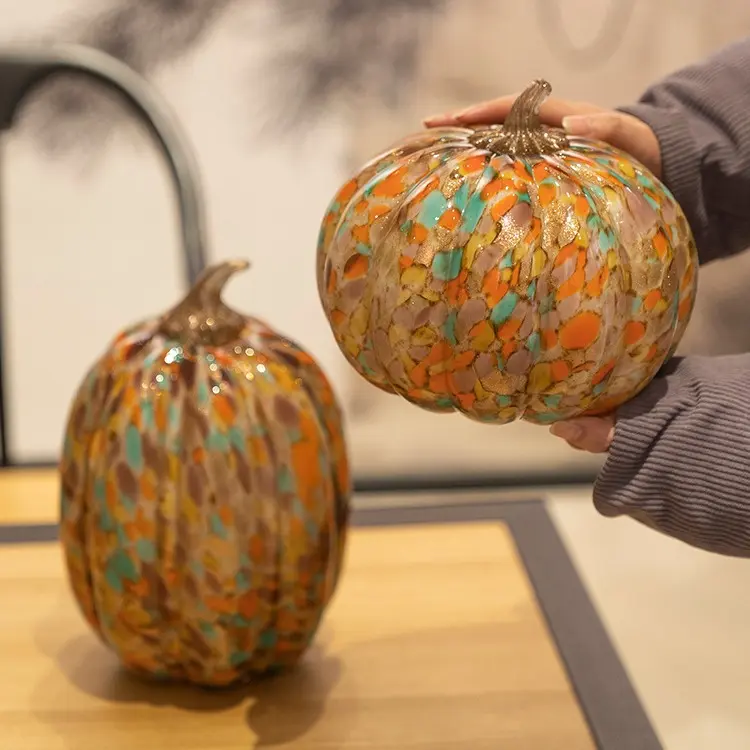 创意丰收琉璃南瓜桌面摆件高级感客厅玄关酒柜装饰品乔迁新居礼物