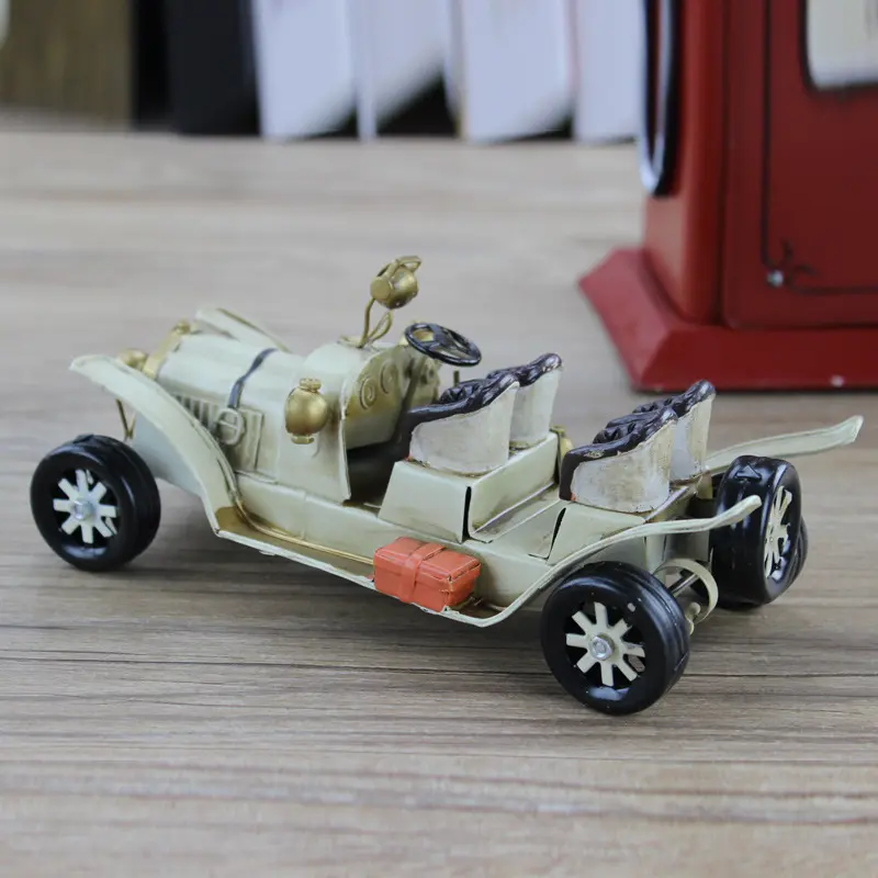 复古 怀旧模型 铁皮车模 金属工艺品 创意摆件影楼506白QC006摆饰