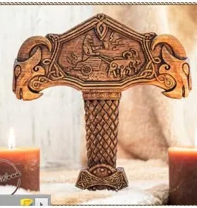 之锤斯堪的纳维亚阿萨教徒维京人祭坛托尔山羊树脂工艺品装饰摆件