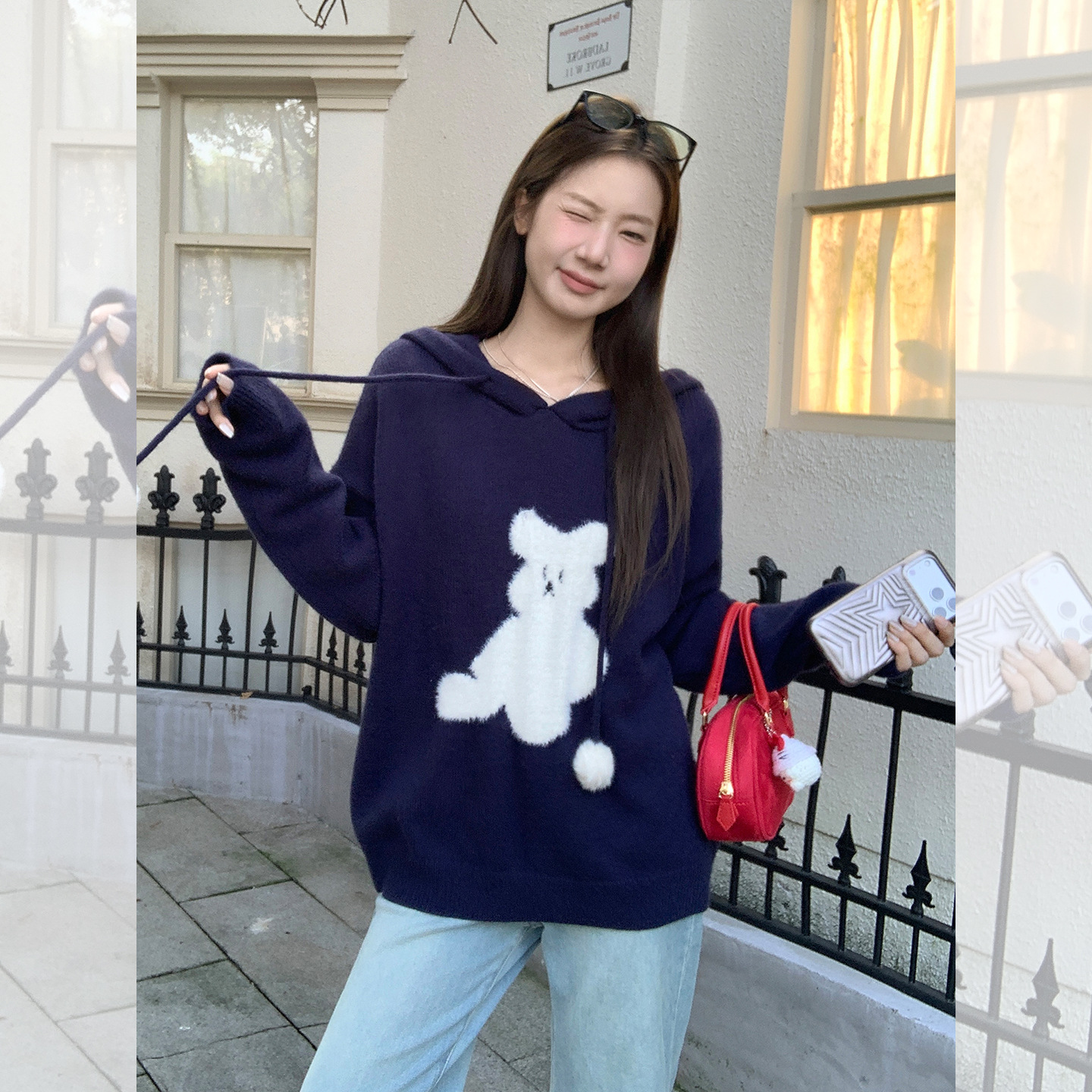 连帽软糯套头长袖加厚毛