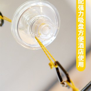 室内宿舍免打孔一拉即U紧固定挂钩晾 户外旅行住酒店晾衣绳便携式