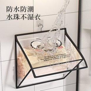 浴室透明防水袋家用挂o卫生间挂架脏衣篓篮壁挂干净衣物放置收纳
