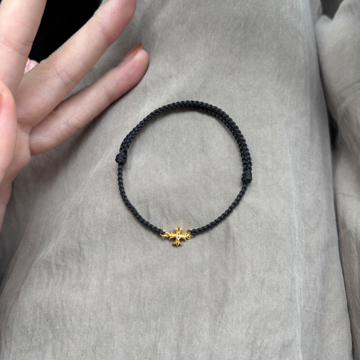 复古简约十字架编绳手链女