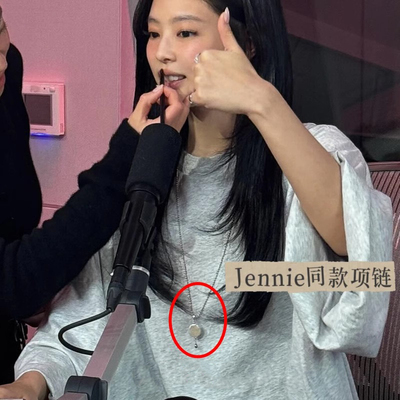 Jennie金智妮同款银色圆片项链