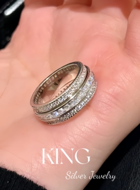 时来运转可转动爆闪戒指女重工