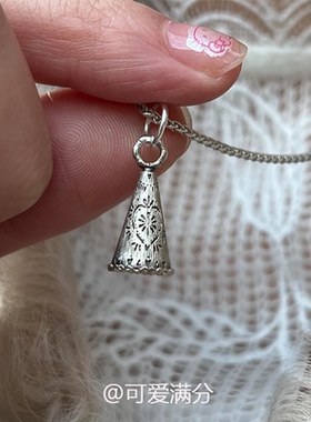 中古vintage三角拉丝铃铛项链