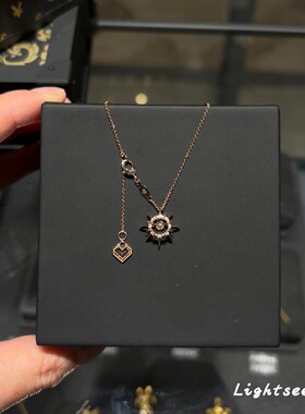 超闪旧星芒个性太阳花吊坠项链女