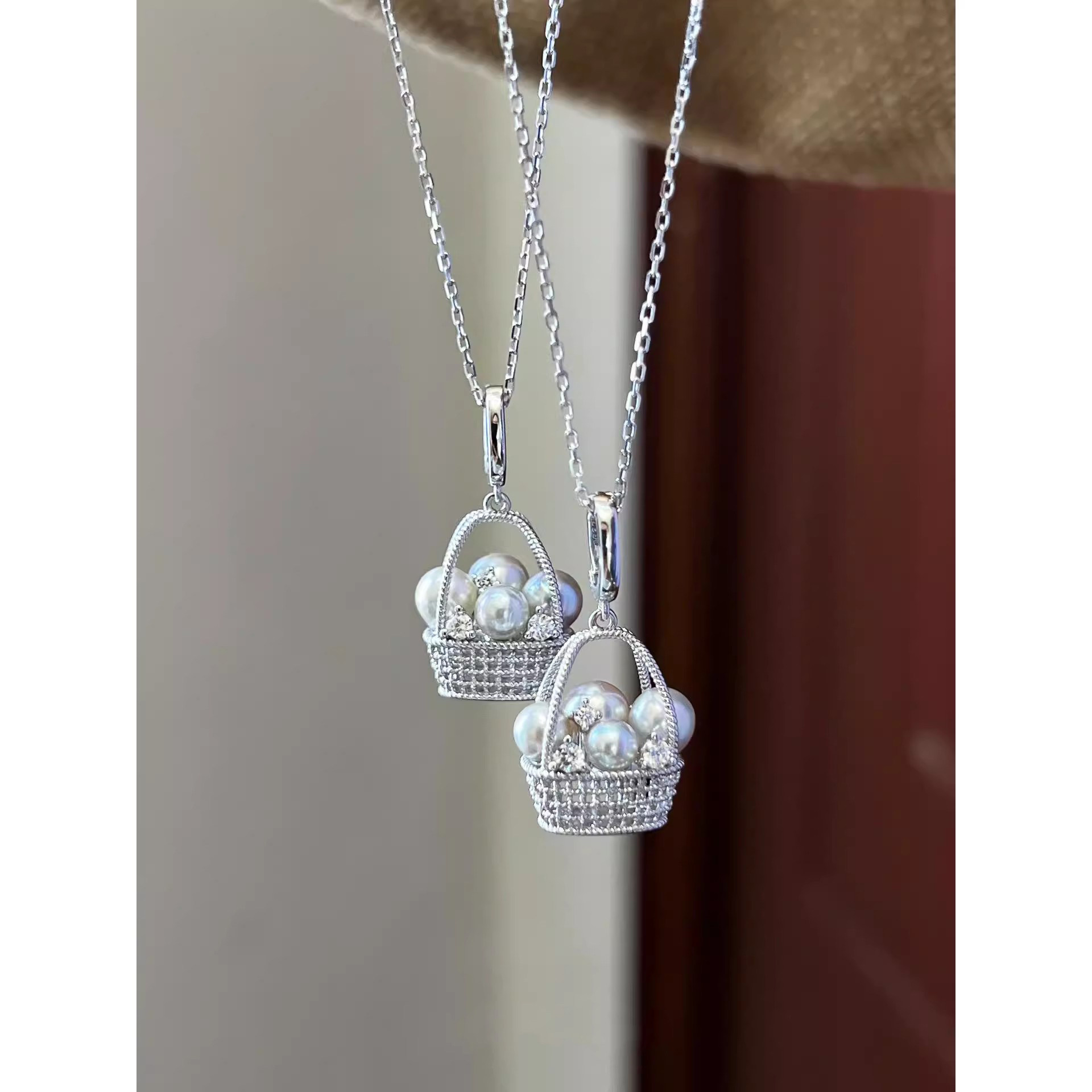 财篮子仿珍珠花篮项链女配饰高级感轻奢小众毛衣链2025新款颈链,饰品/流行首饰/时尚饰品新,项链,淘宝优惠券,粉丝福利购,淘宝优惠卷