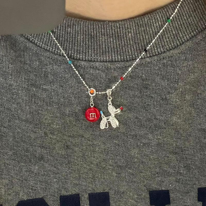 彩色可爱气球小狗项链女2025新爆款吊坠轻奢小众高级感锁骨链配饰,饰品/流行首饰/时尚饰品新,项链,淘宝优惠券,粉丝福利购,淘宝优惠卷