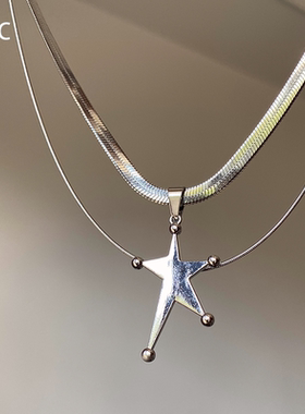 不规则五角星吊坠项链女配饰