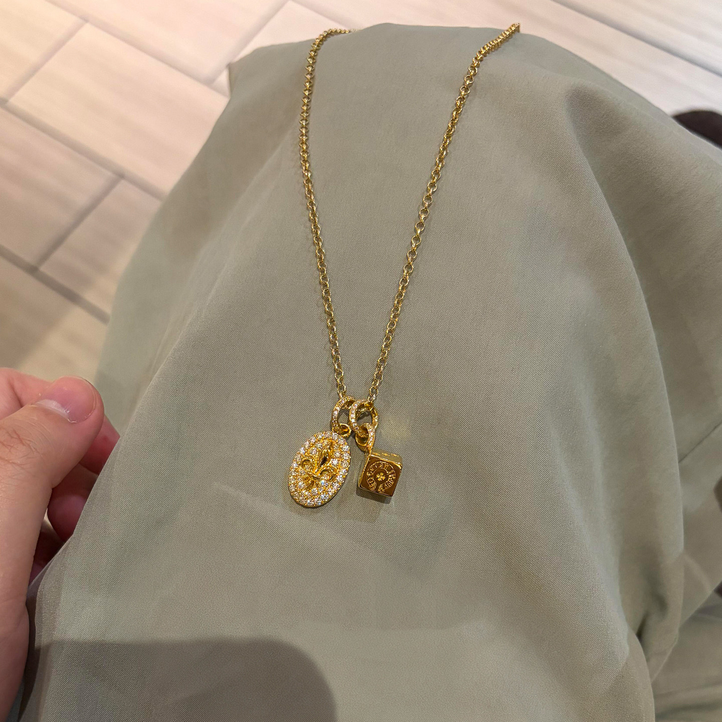 vintager复古爆闪鸢尾吊坠骰子项链女高级感轻奢小众新款毛衣链,饰品/流行首饰/时尚饰品新,项链,淘宝优惠券,粉丝福利购,淘宝优惠卷