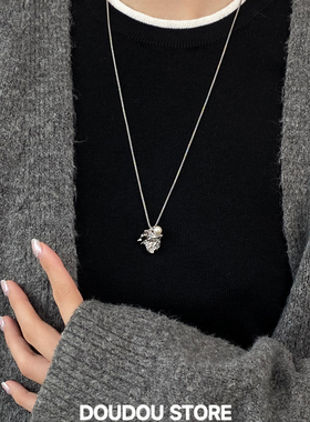 秋冬复古不规则液态仿珍珠项链女