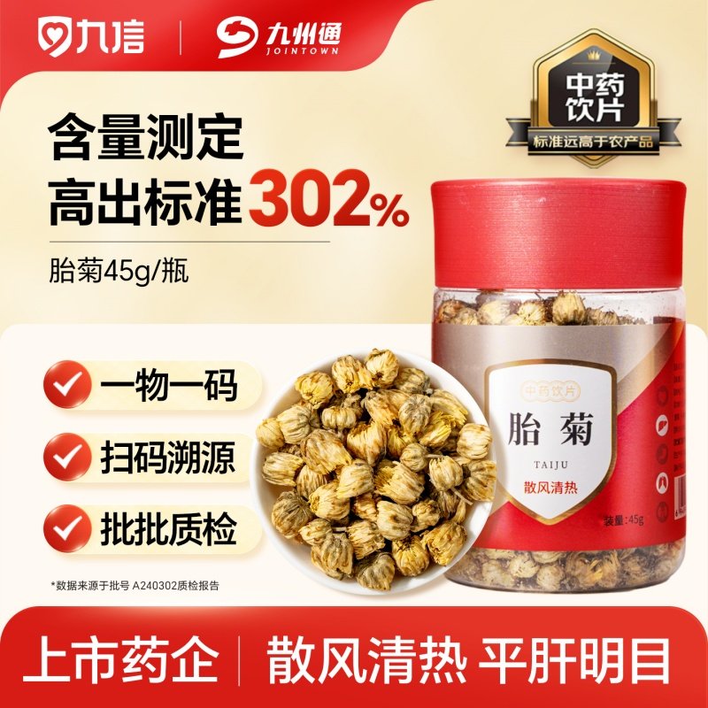 九信胎菊45g/瓶浙江中药饮片散风清热平肝明目批批质检九州通旗舰,传统滋补营养品,滋补经典方/精制中药材,淘宝优惠券,粉丝福利购,淘宝优惠卷