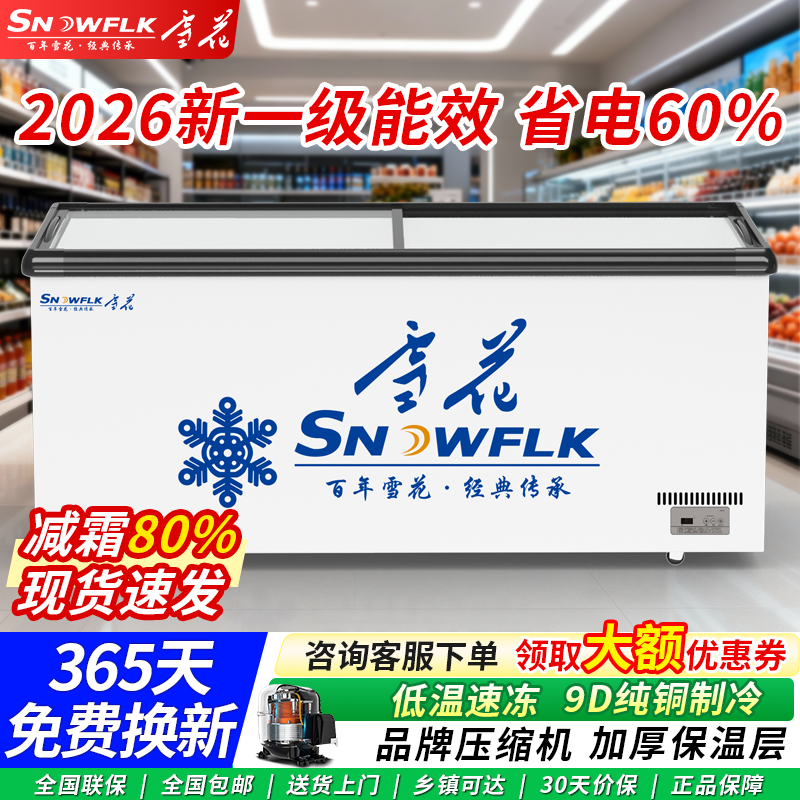 雪花【十年质保】商用透明展示柜