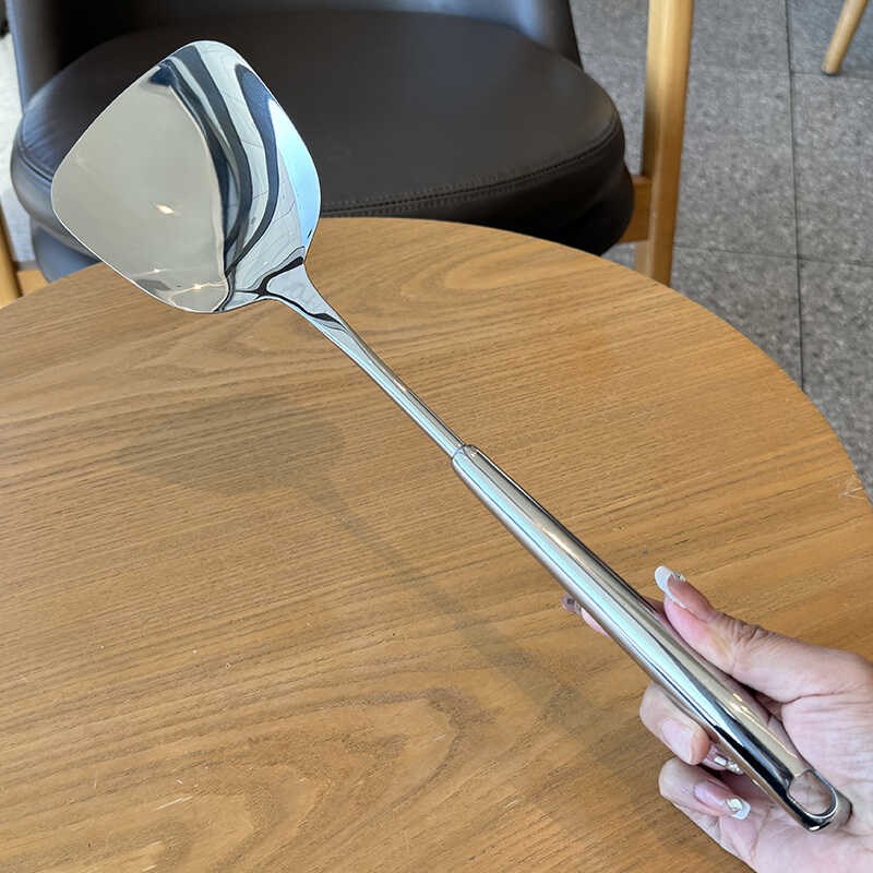 太漂亮了!高档加厚不锈钢中式铁锅铲汤勺漏勺O套装家用5a镜面抛光