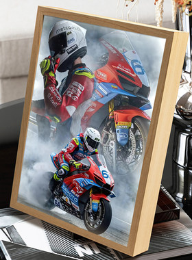 张雪机车一战封神WSBK赛事夺冠灯光画机车迷桌面摆台画音响小夜灯