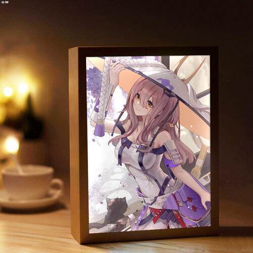 胜利女神nikke红莲周边镜子灯光画动漫妮姬摆台画卧室音响小夜灯