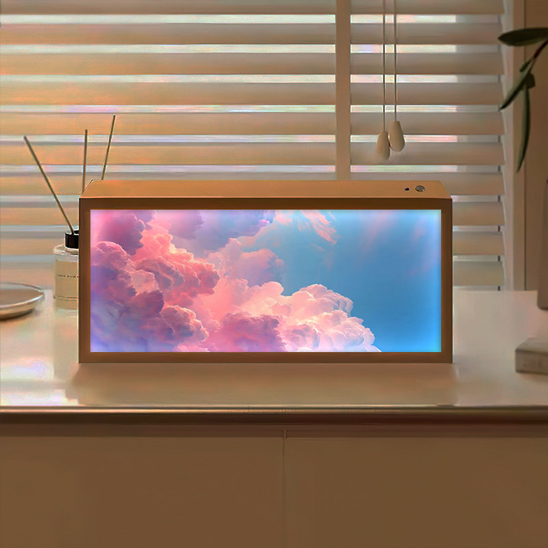 多巴胺治愈系彩云灯光画客厅卧室蓝牙音响小夜灯送人发光礼物摆画